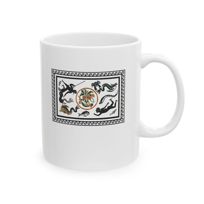Marine Fish Scene Pompeii Mosaic Ceramic Mug, (11oz, 15oz)