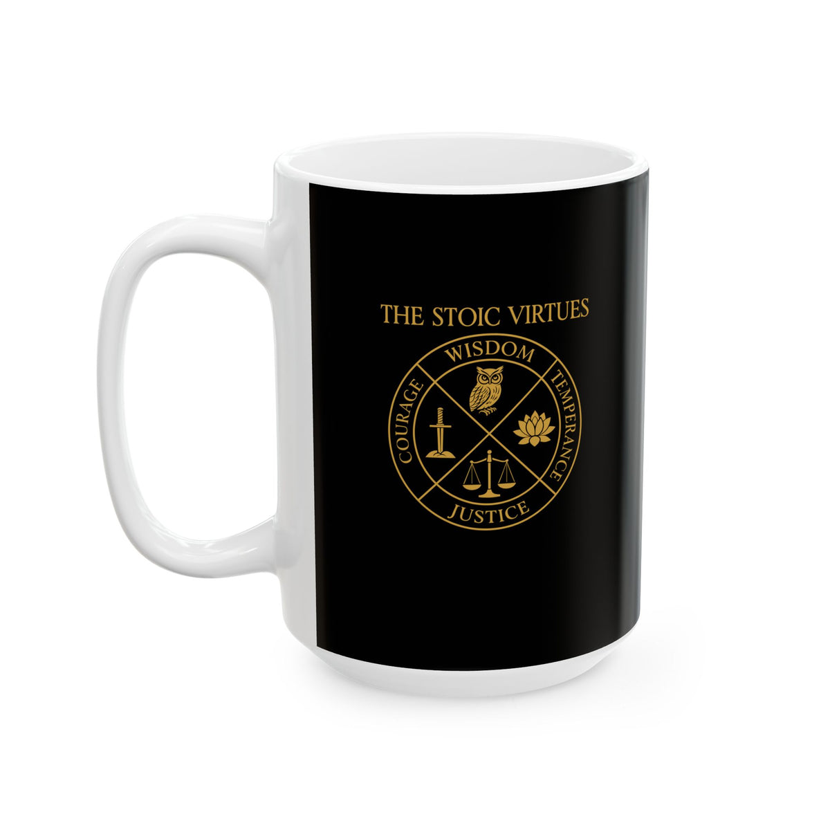 Stoioc Virtues Ceramic Mug, (11oz, 15oz)