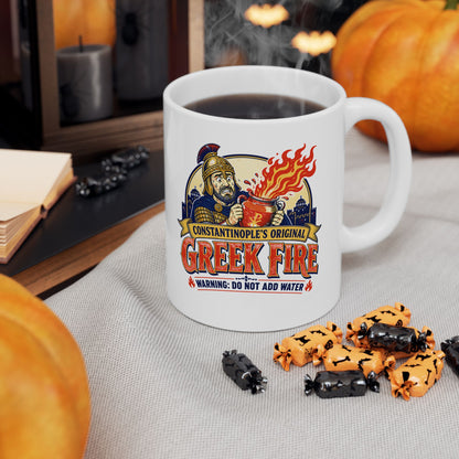 Byzantine Greek Fire Warning Ceramic Mug, (11oz, 15oz)