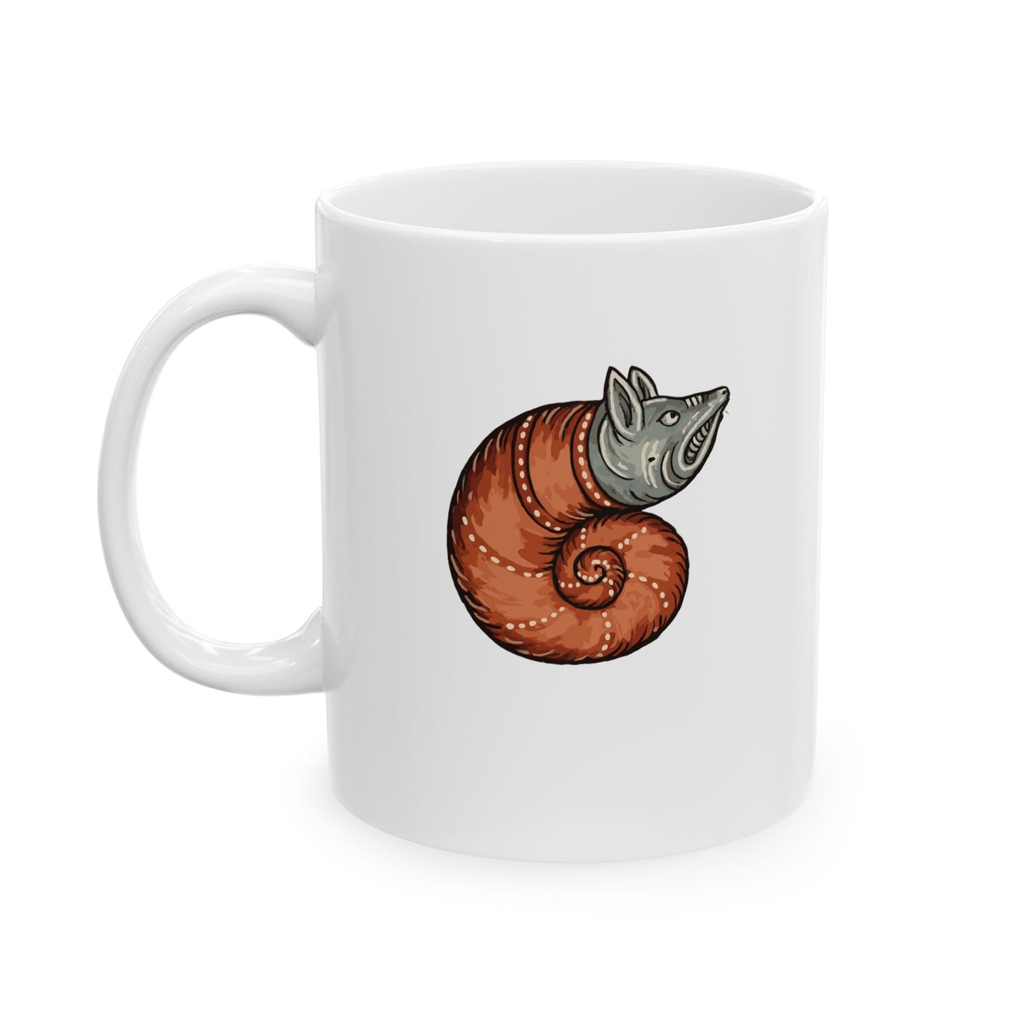 Snail Rat Hybrid Medieval Marginalia Ceramic Mug, (11oz, 15oz)