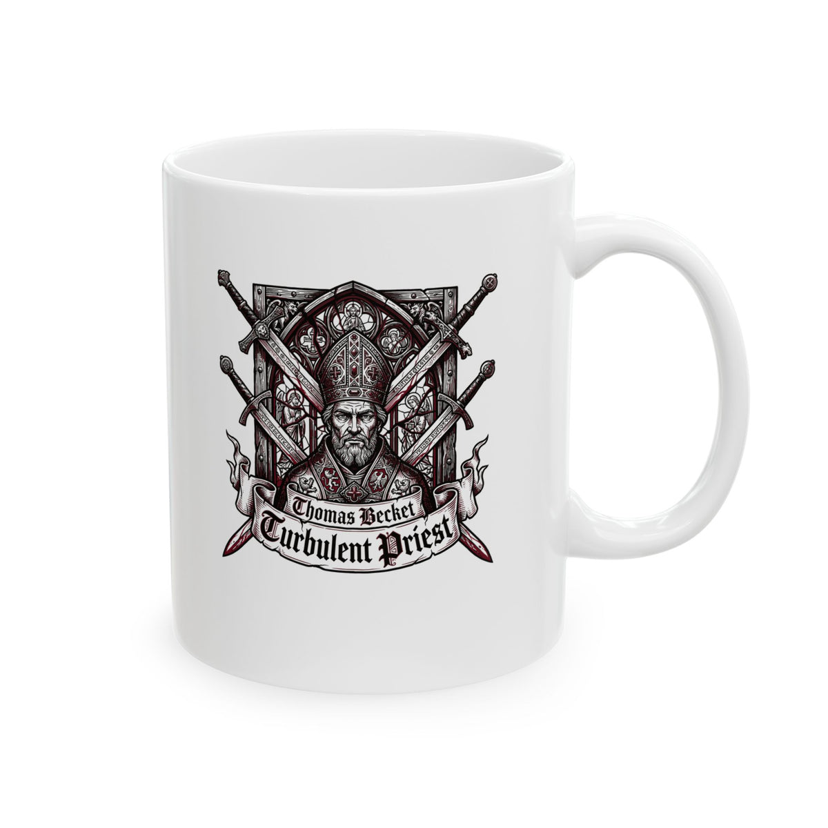 Thomas Becket Turbulent Priest Ceramic Mug, (11oz, 15oz)
