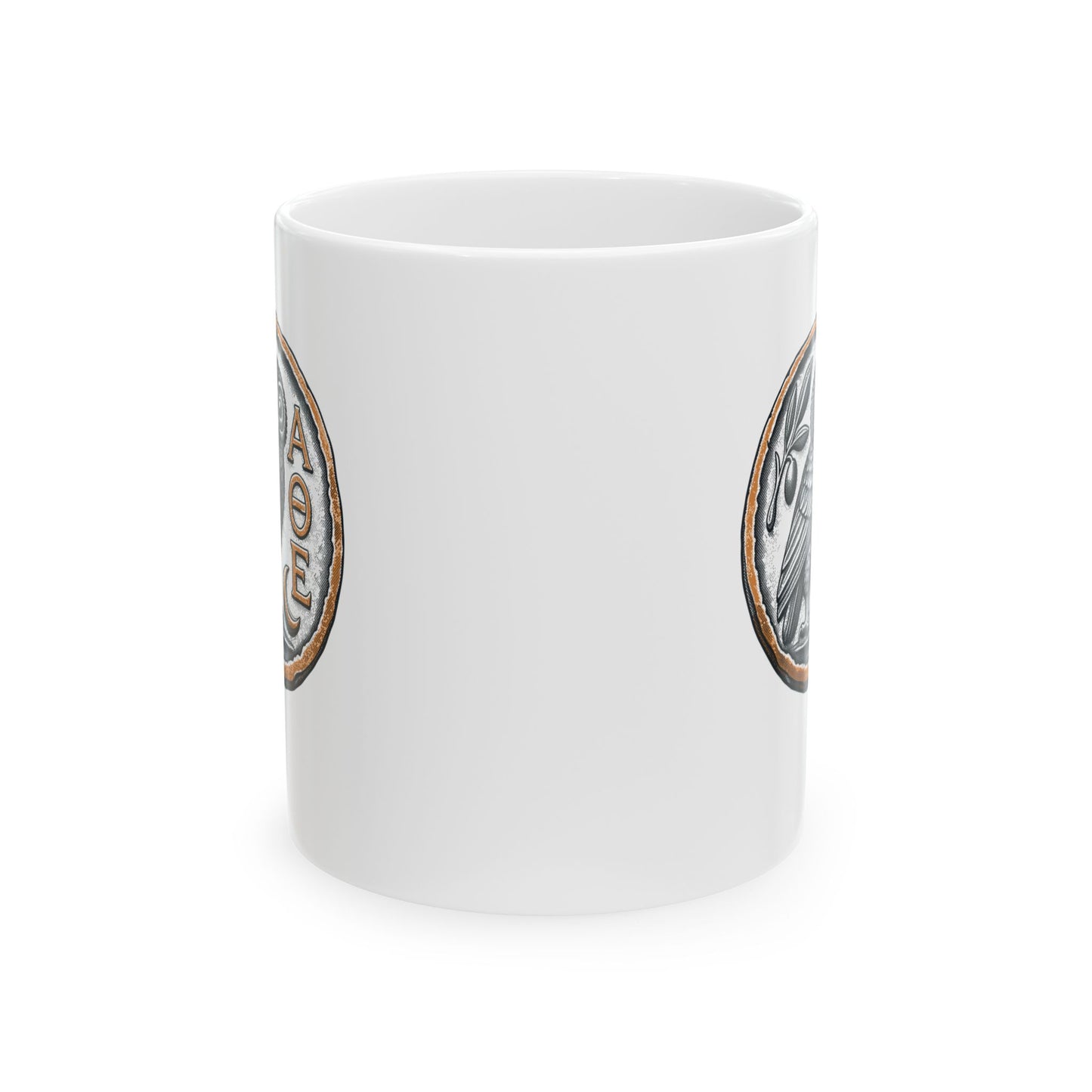 Athens Owl Coin Ceramic Mug, (11oz, 15oz)