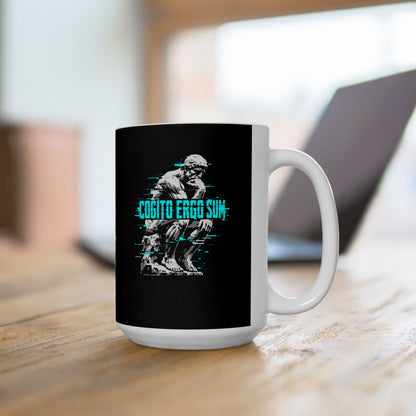 Cogito Ergo Sum Thinker Streetwear Style Ceramic Mug, (11oz, 15oz)