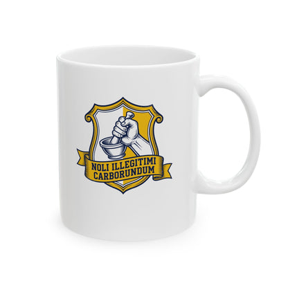 Don't Let the Bastards Grind You Down Latin Quote Ceramic Mug, (11oz, 15oz)