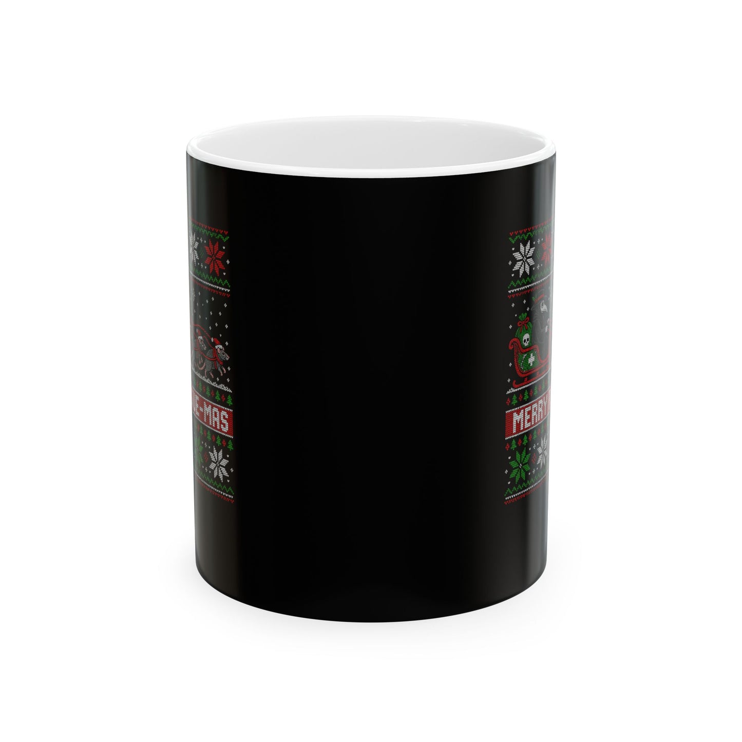 Merry Plaguemas Ugly Sweater Style Ceramic Mug, (11oz, 15oz)