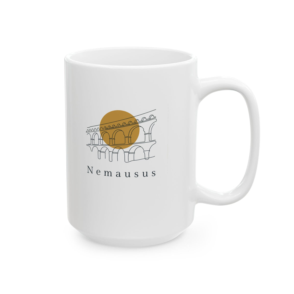 Pont Du Gard Nemausus Nimes in Latin Ceramic Mug, (11oz, 15oz)