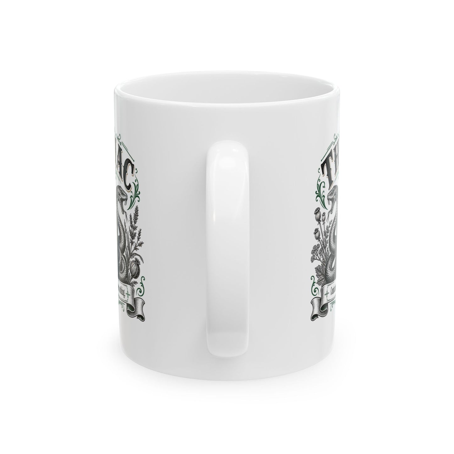 Theriac Contains Everything Cures Nothing Ceramic Mug, (11oz, 15oz)