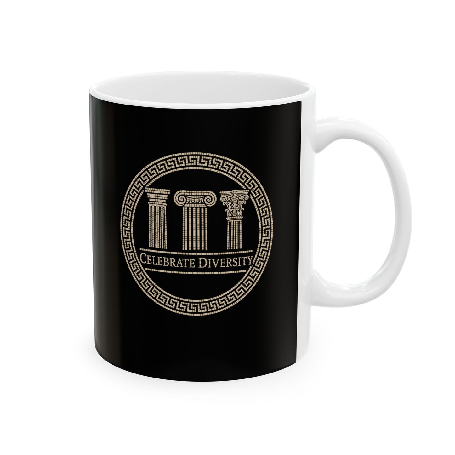 Celebrate Diversity Greek Columns Ceramic Mug, (11oz, 15oz)