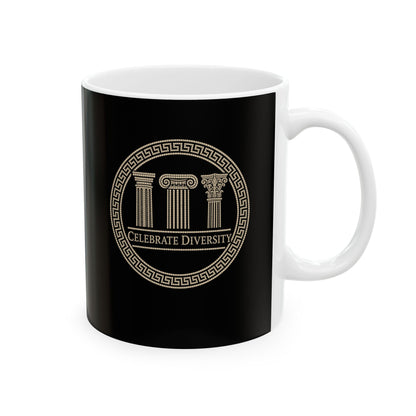Celebrate Diversity Greek Columns Ceramic Mug, (11oz, 15oz)