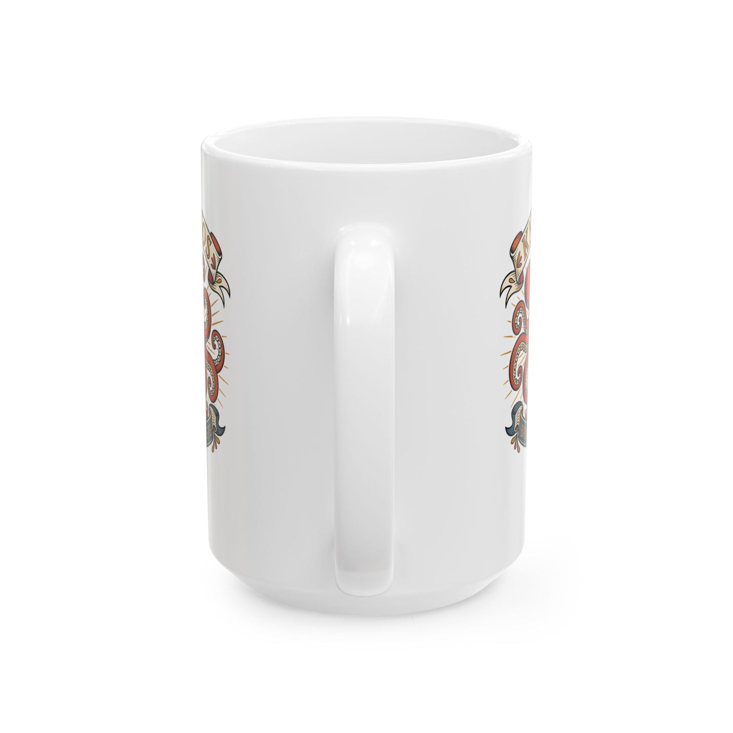 Knossos Bronze Age Crete Octopus Ceramic Mug, (11oz, 15oz)