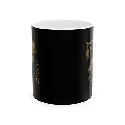 Athens Owl Distressed Graphic Ceramic Mug, (11oz, 15oz)