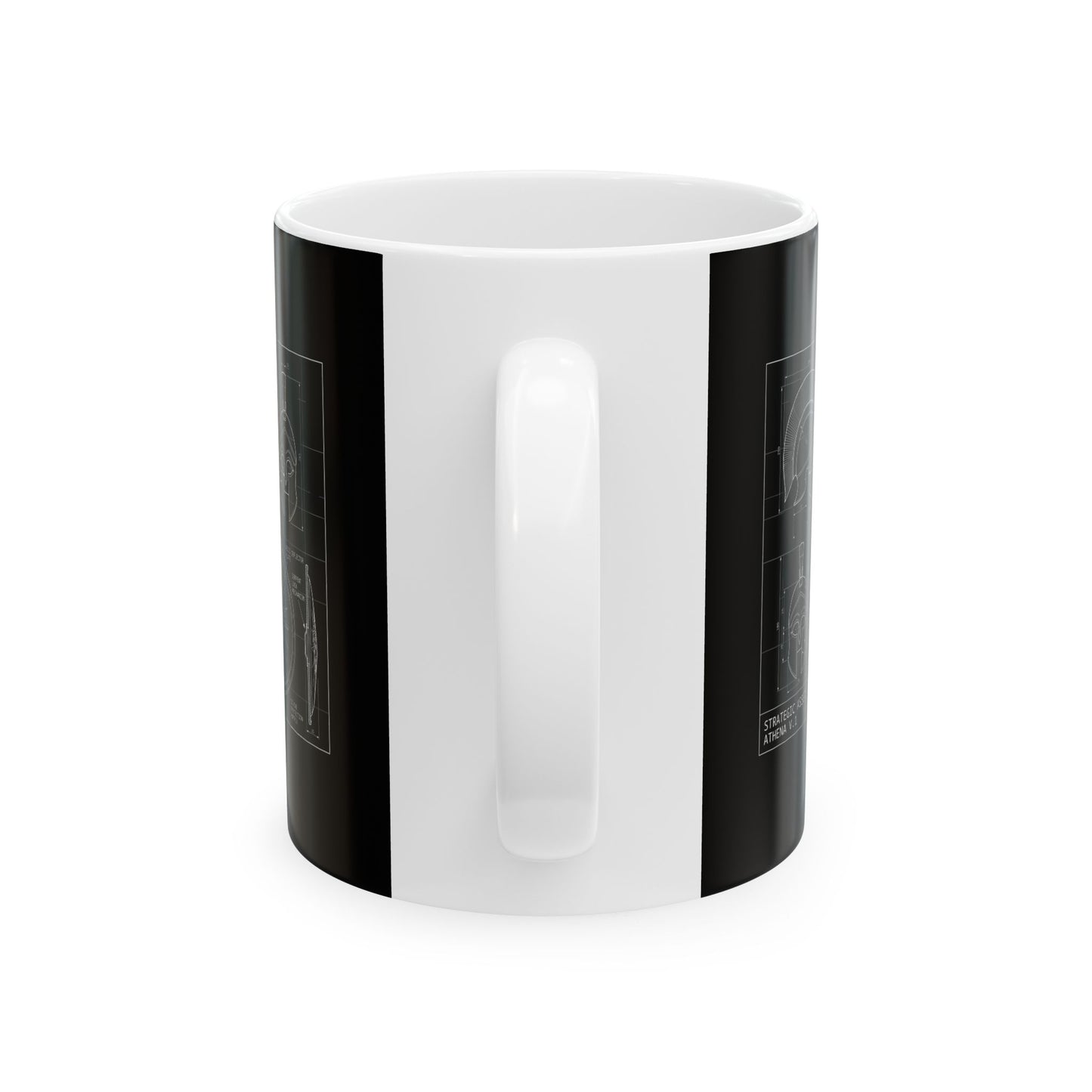 Athena Helmet Aegis Shield Schematic Ceramic Mug, (11oz, 15oz)