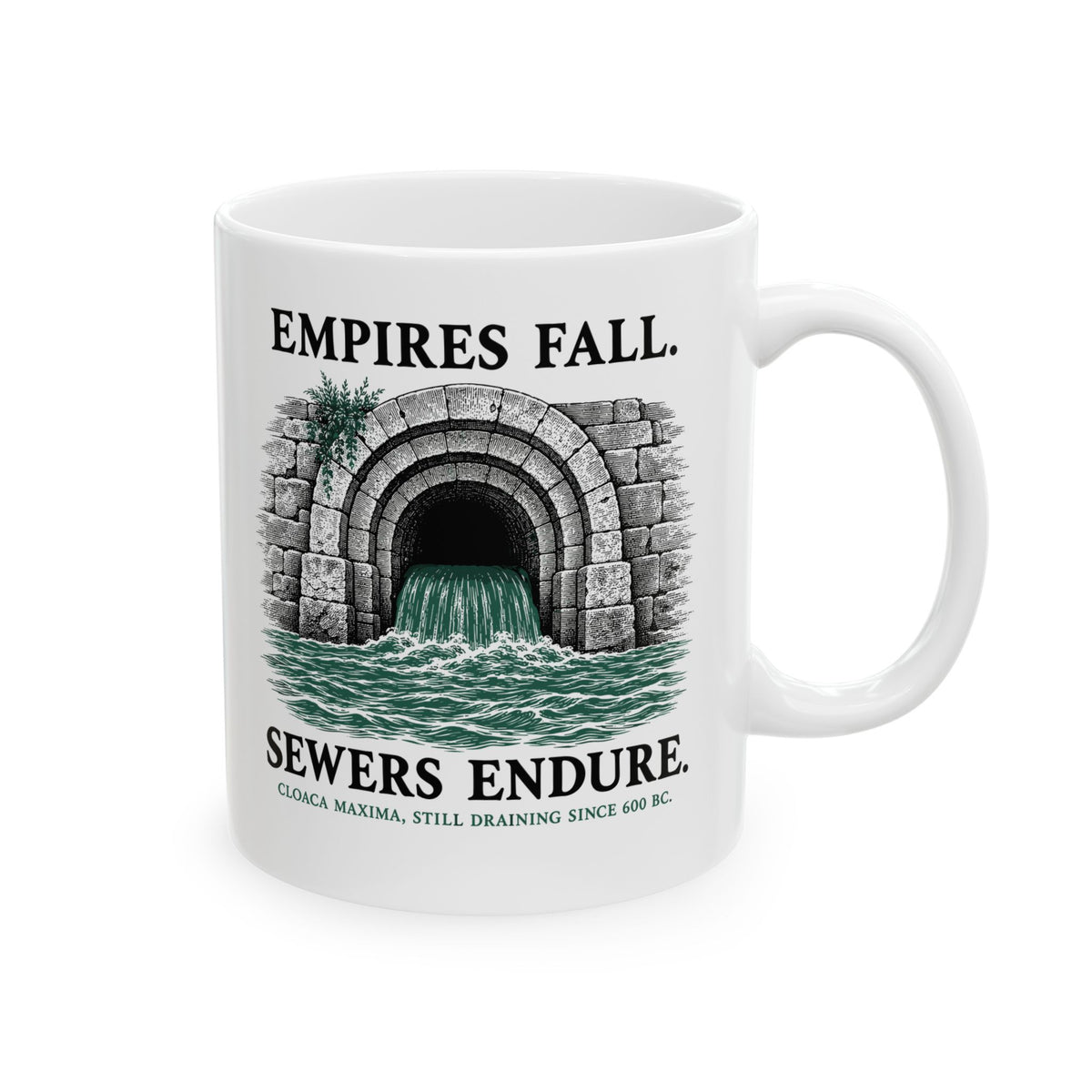Empires Fall Sewers Endure Cloaca Maxima Ceramic Mug, (11oz, 15oz)