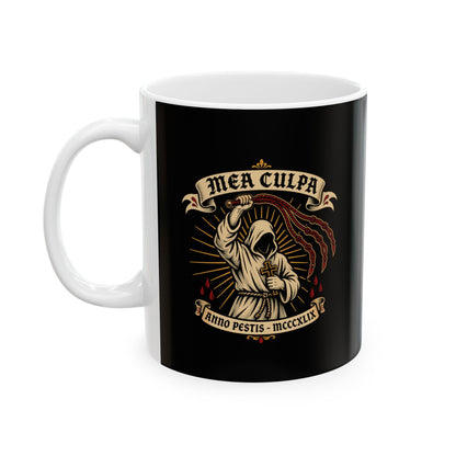 The Flagellant Mea Culpa Black Plague Ceramic Mug, (11oz, 15oz)