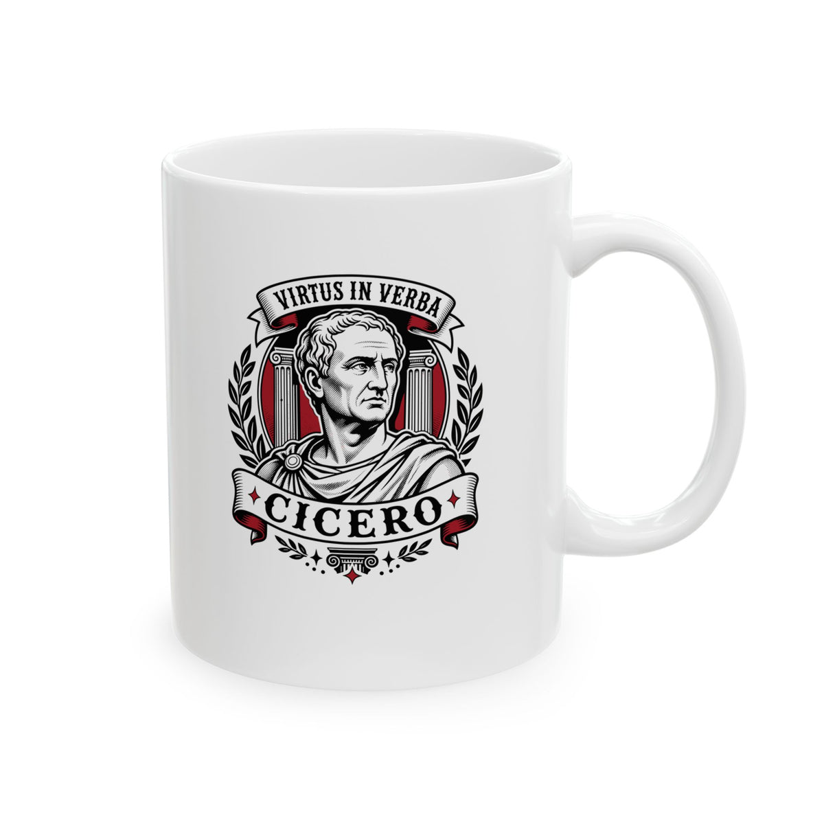 Virtus in Verba Cicero Ceramic Mug, (11oz, 15oz)