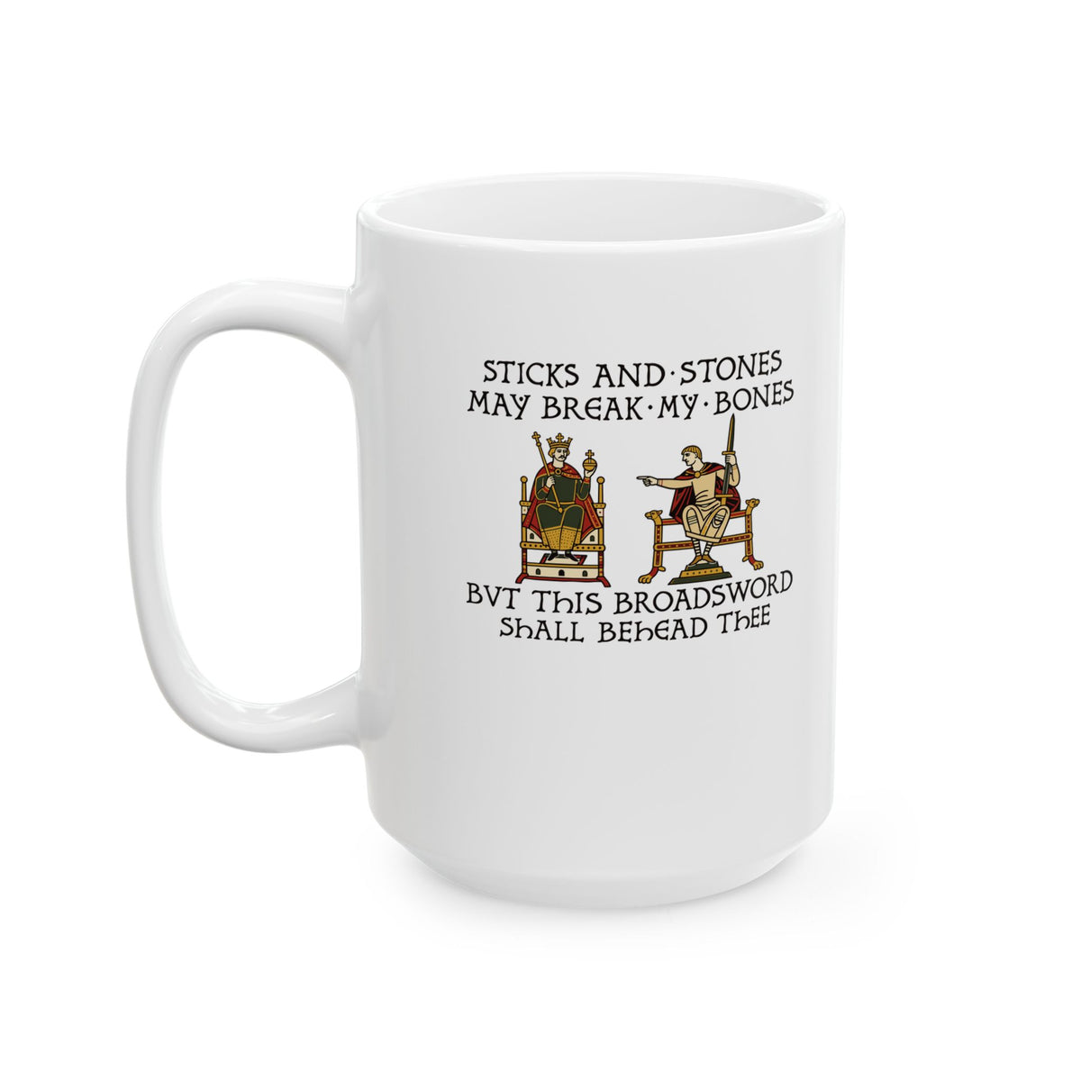 Sticks and Stones Medieval Tapestry Ceramic Mug, (11oz, 15oz)