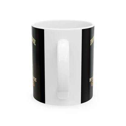 In My Defense Ancestors Were Gaels w/Cross Ceramic Mug, (11oz, 15oz)