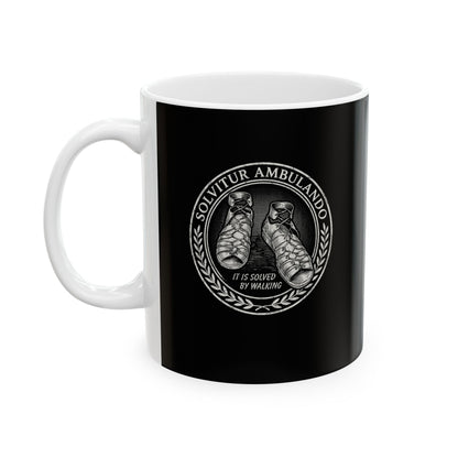 Solvitur Ambulando Saint Augustine Quote Solved by Walking Ceramic Mug, (11oz, 15oz)