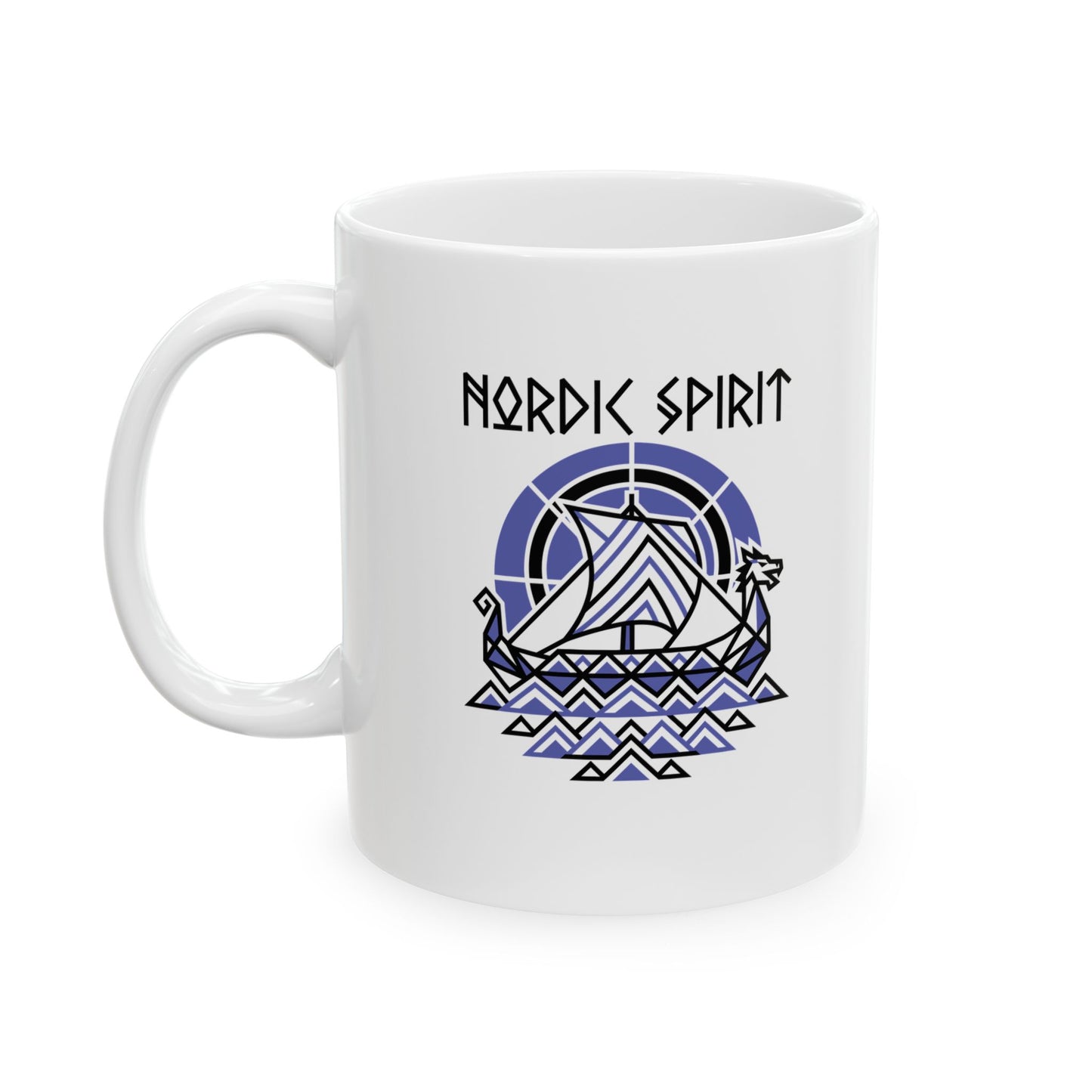 Norid Spirit Viking Longbow Modernist Ceramic Mug, (11oz, 15oz)
