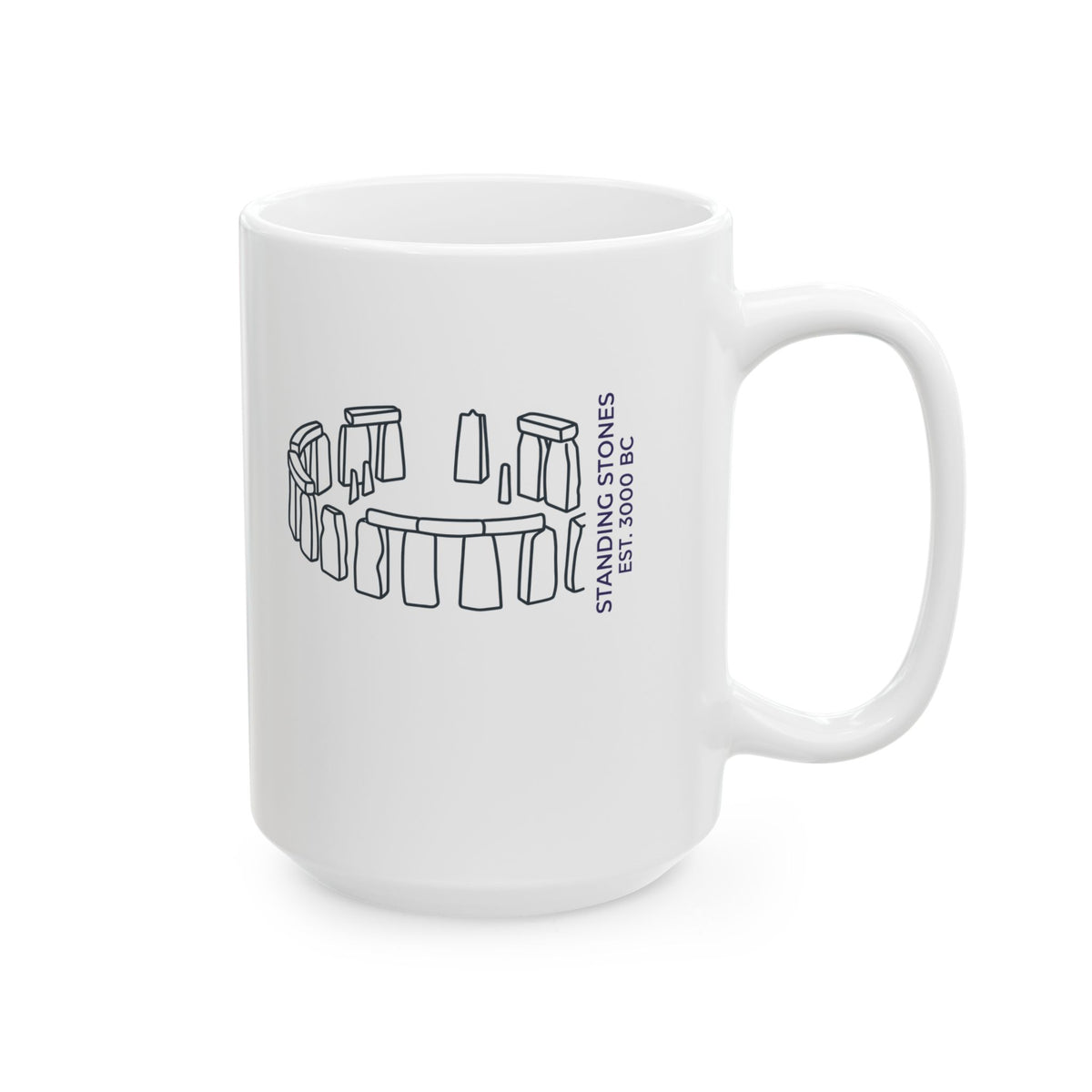 Minimalist Stone Henge Ceramic Mug, (11oz, 15oz)