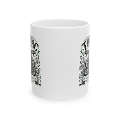 Theriac Contains Everything Cures Nothing Ceramic Mug, (11oz, 15oz)