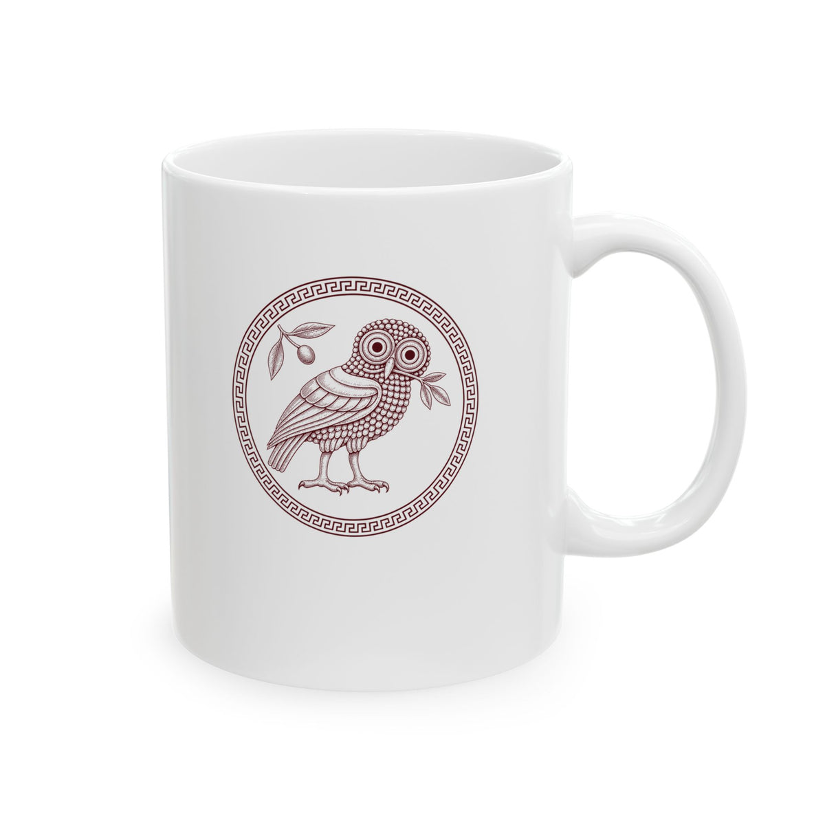 Ancient Athens Owl Wisdom Ceramic Mug, (11oz, 15oz)