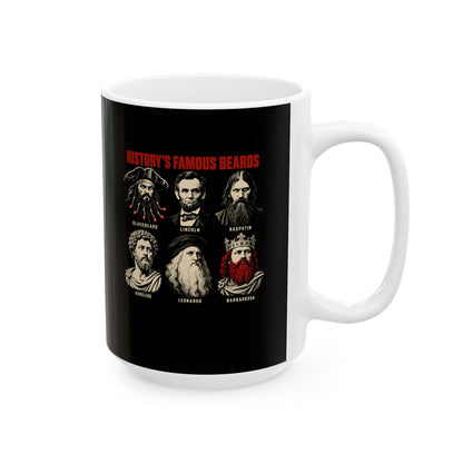 History's Famous Beards Screen Print Ceramic Mug, (11oz, 15oz)