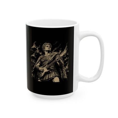 Nero Playing Guitar Ceramic Mug, (11oz, 15oz)