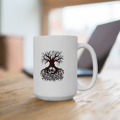 Yggdrasil Tree with Skull Ceramic Mug, (11oz, 15oz)