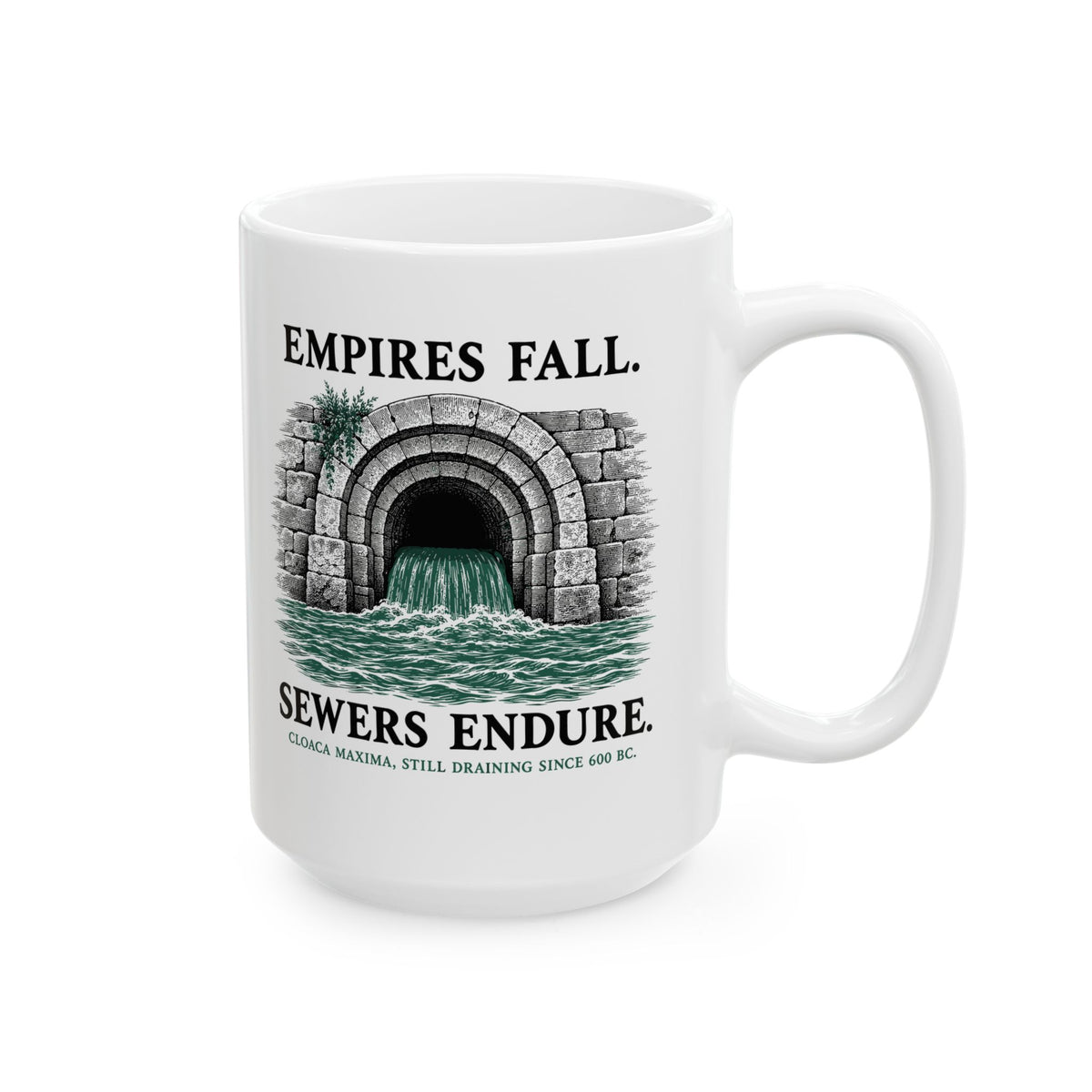 Empires Fall Sewers Endure Cloaca Maxima Ceramic Mug, (11oz, 15oz)