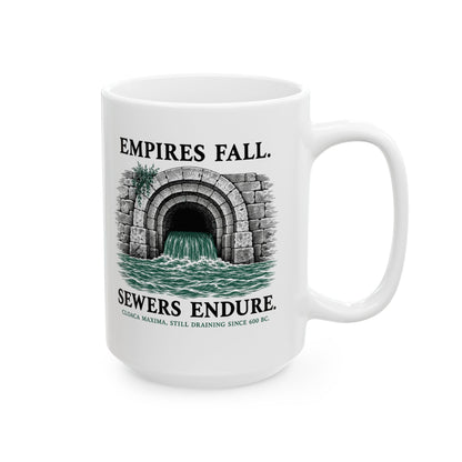 Empires Fall Sewers Endure Cloaca Maxima Ceramic Mug, (11oz, 15oz)