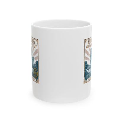 Flying Buttress Appreciation Art Nouveau Ceramic Mug, (11oz, 15oz)