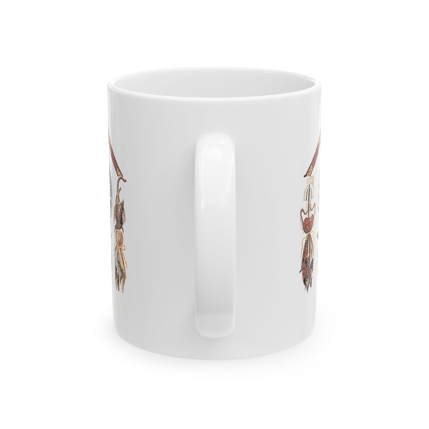Pompeii Mosaic Mori Skull Ceramic Mug, (11oz, 15oz)