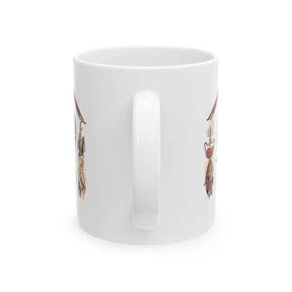 Pompeii Mosaic Mori Skull Ceramic Mug, (11oz, 15oz)