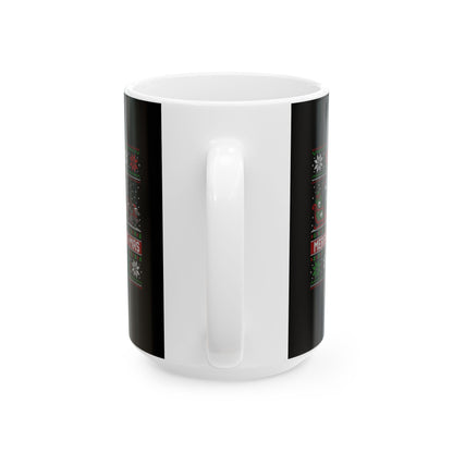 Merry Plaguemas Ugly Sweater Style Ceramic Mug, (11oz, 15oz)