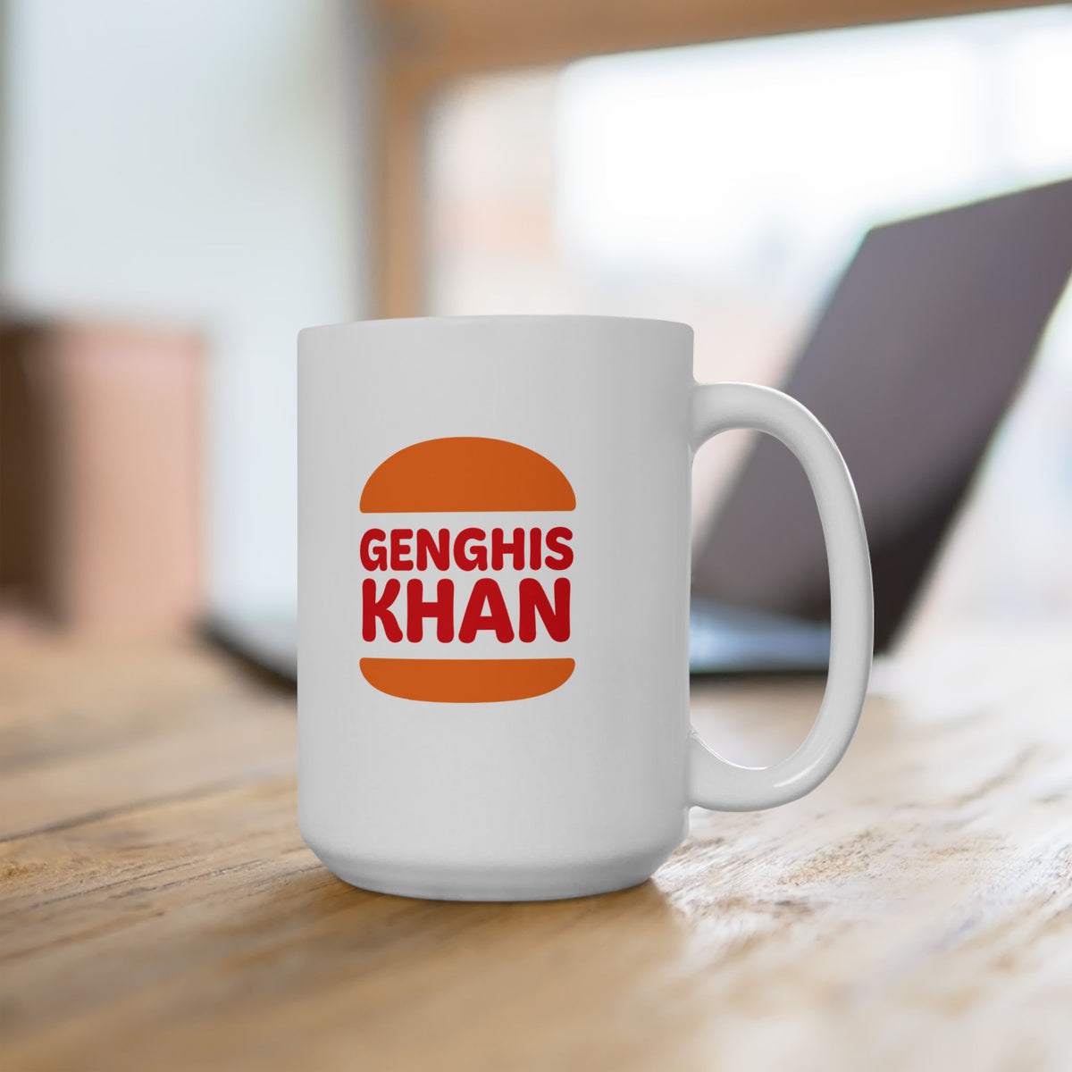 Genghis Khan Burger Logo Ceramic Mug, (11oz, 15oz)