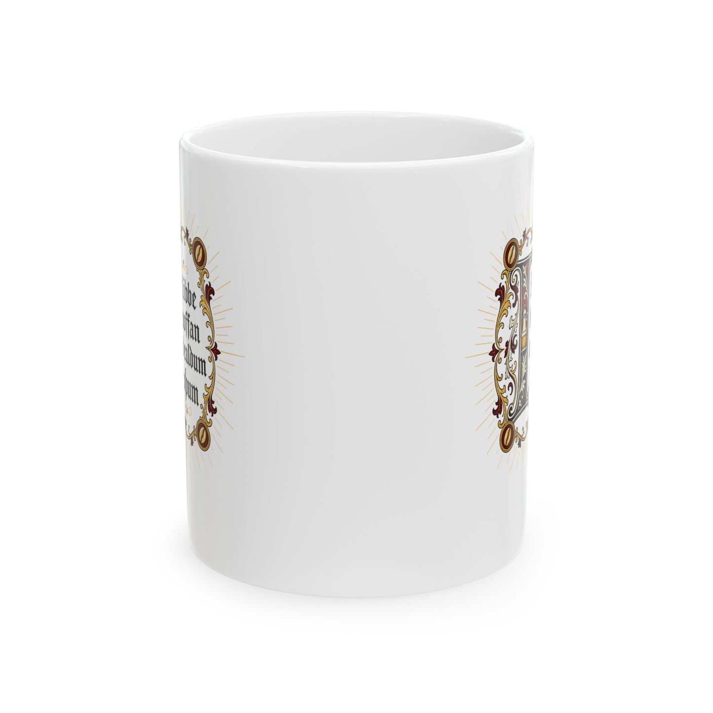 I Live on Coffee Poetry Old English Ceramic Mug, (11oz, 15oz)