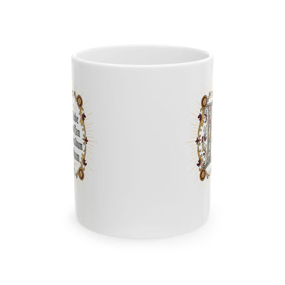 I Live on Coffee Poetry Old English Ceramic Mug, (11oz, 15oz)