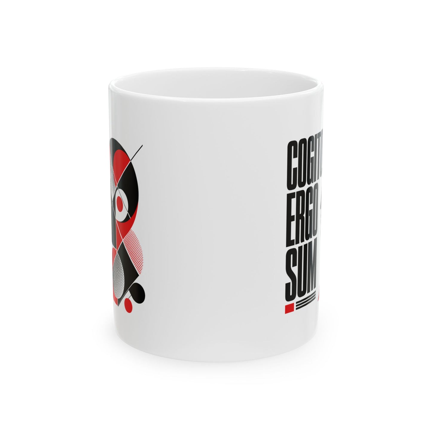 Cogito Ergo Sum Swiss Typography Ceramic Mug, (11oz, 15oz)