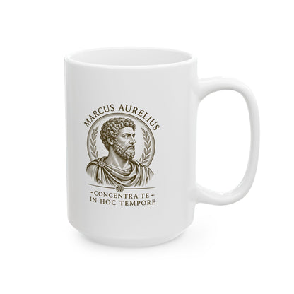 Marcus Aurelius Focus on Present Ceramic Mug, (11oz, 15oz)