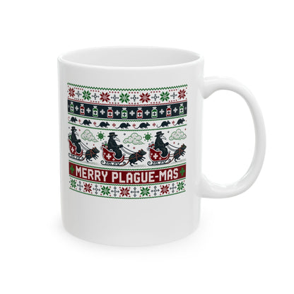 Ugly Sweater Style Merry Plaguemas Ceramic Mug, (11oz, 15oz)