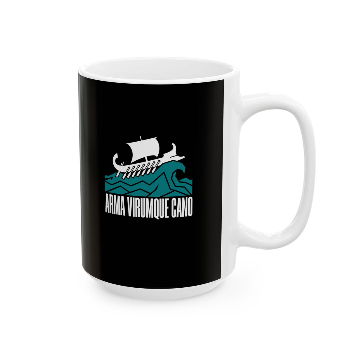 Arma Virumque Cano Minimalist Ceramic Mug, (11oz, 15oz)