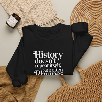 Mark Twain History Doesn't Repeat Quote Unisex Heavy Crewneck Sweatshirt