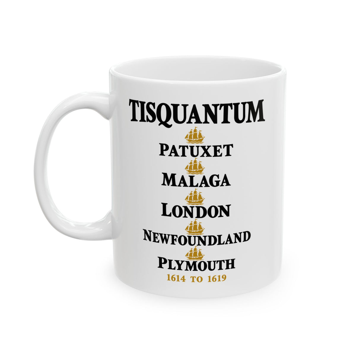 Tisquantum Route Map Ceramic Mug, (11oz, 15oz)