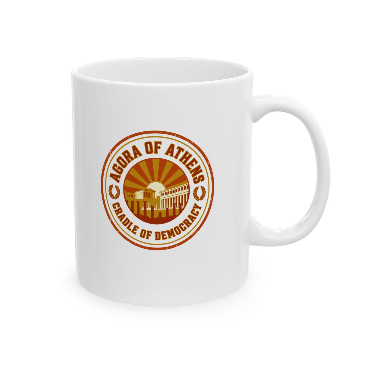 Athens Agora Cradle of Democracy Ceramic Mug, (11oz, 15oz)