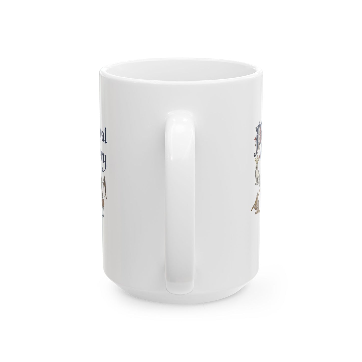 Medieval Cattery Cat Marginalia Ceramic Mug, (11oz, 15oz)