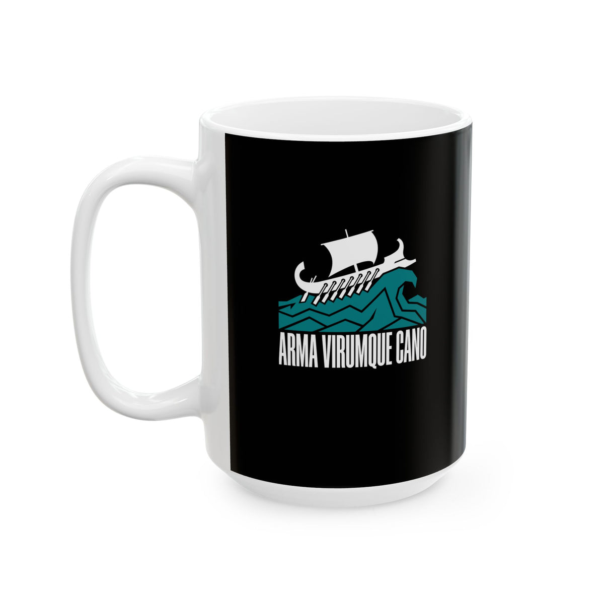 Arma Virumque Cano Minimalist Ceramic Mug, (11oz, 15oz)
