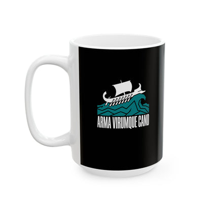 Arma Virumque Cano Minimalist Ceramic Mug, (11oz, 15oz)