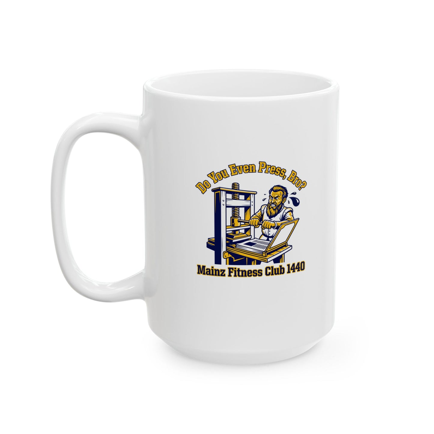 Gutenberg Fitness Club Ceramic Mug, (11oz, 15oz)