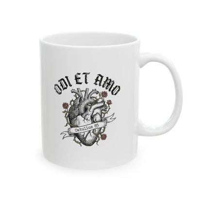 Catullus 85 Odi et Amo Love Hate Ceramic Mug, (11oz, 15oz)